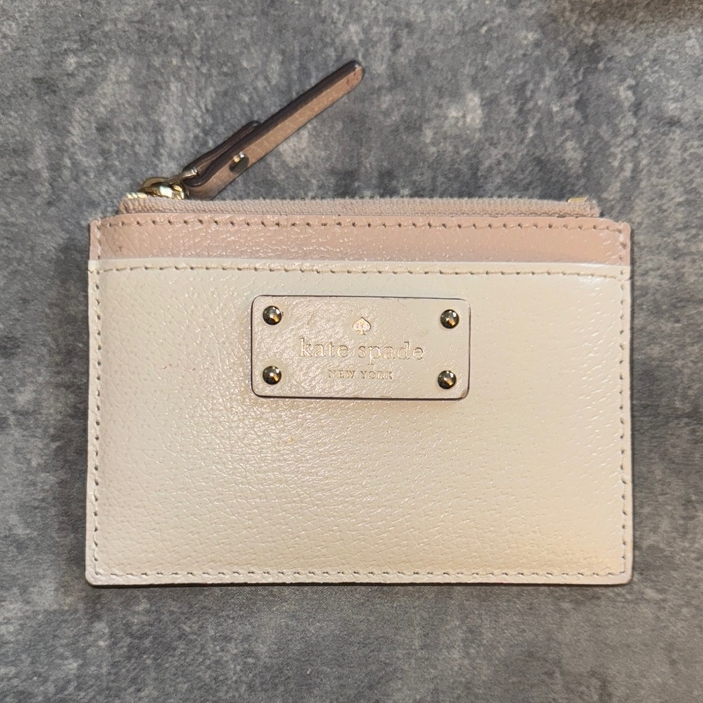 Kate Spade Cream and Tan Card Holder
